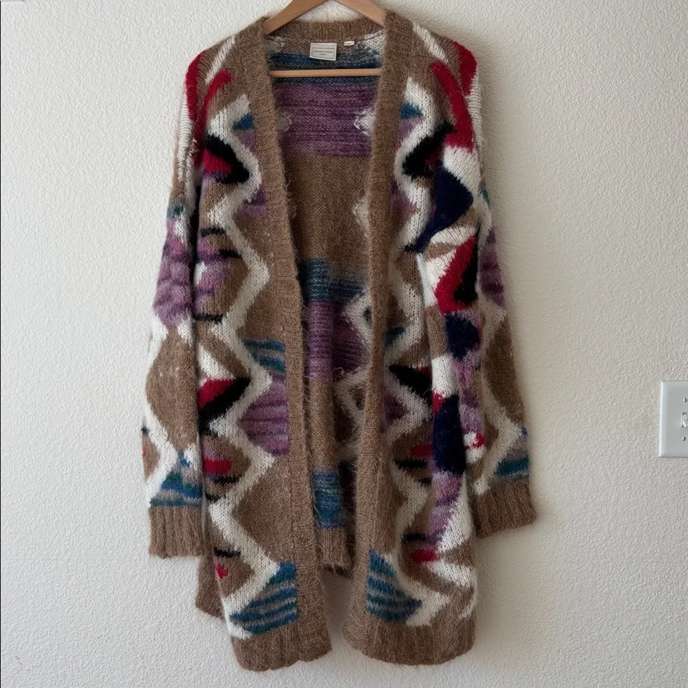 Anthropologie Moulinette Soeurs Colorful Zigzag Alpaca/Wool Cardigan Size M/L - Picture 2 of 10
